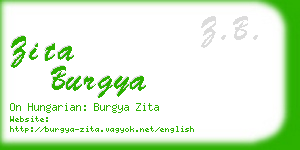 zita burgya business card